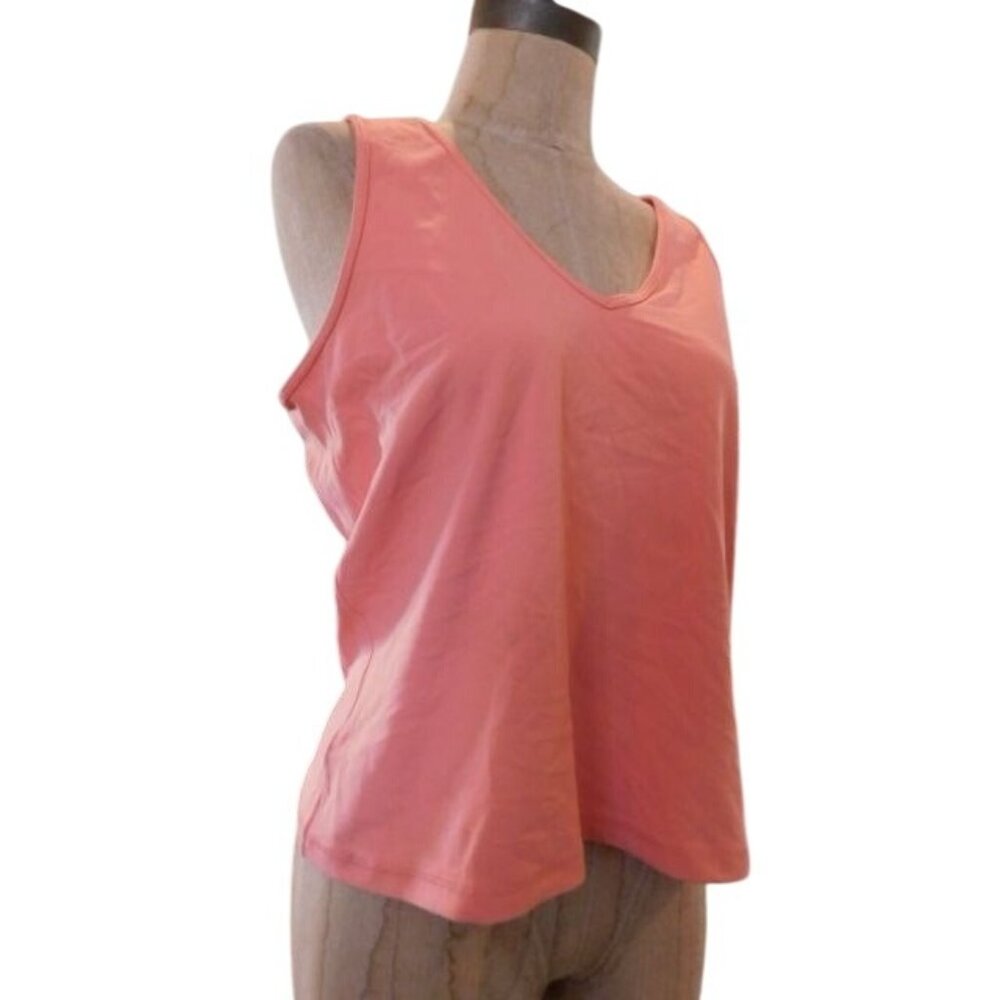 Athleta Size XL Vneck Soft STRETCH Orange Tank Style Top